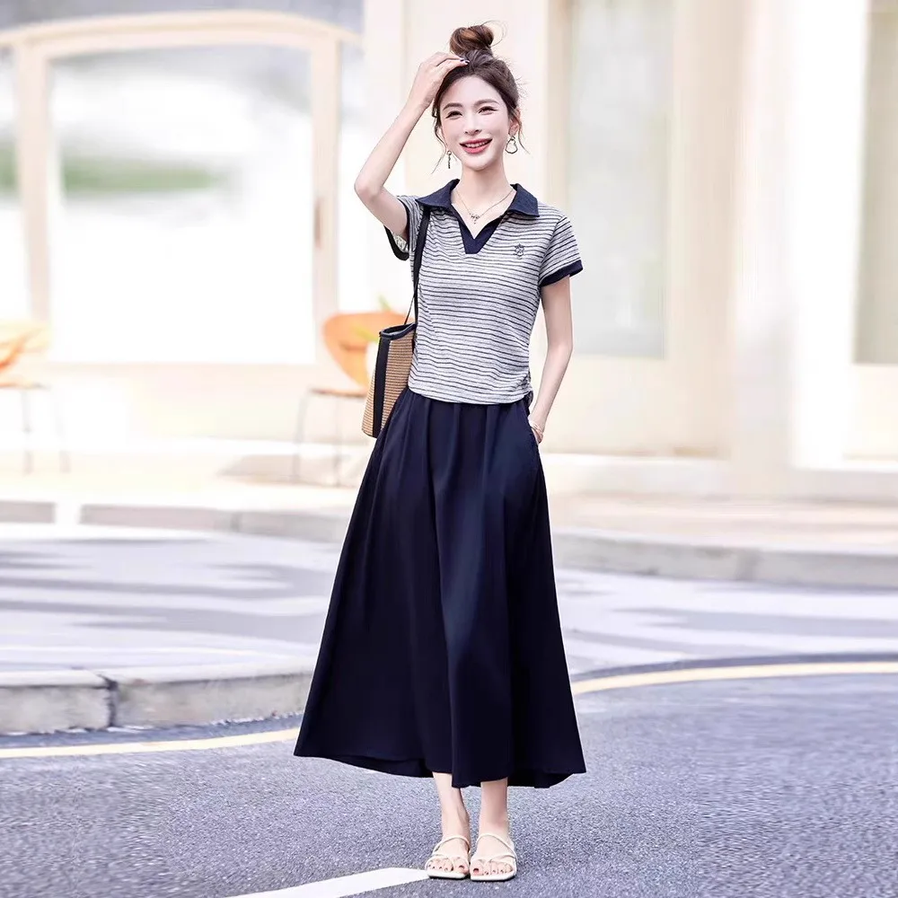 Faionable Baumwolle Leinen Set Damen Sommer Neue Casual Dr Kleine Größe Dr Taille Cinched Leinen Zweiteilige Set irt