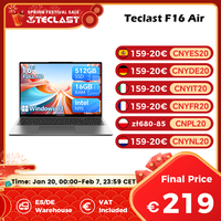 Teclast F16Air 16 inch 180° Flip Laptop 16GB RAM 512GB SSD Intel N95 CPU Windows 11 F16 Air Notebook mini-HDMI Backlit Keyboard