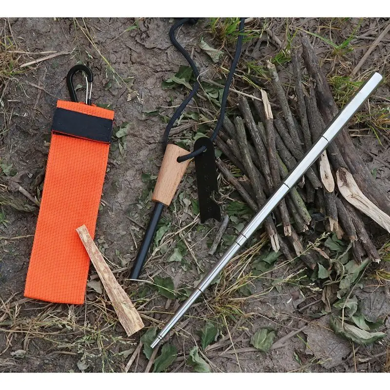 

EDC Fire Making Set Blowing Fire Tube Songming Firestone Outdoor Camping Hiking Convenient Survival Set