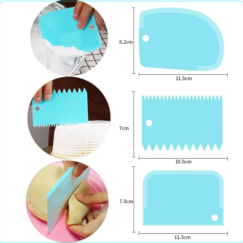 스테인레스 스틸 케이크 크림 주걱 버터 아이싱 스무더 주방 과자 베이킹 장식 도구, 웨딩 파티 액세서리, 6 개