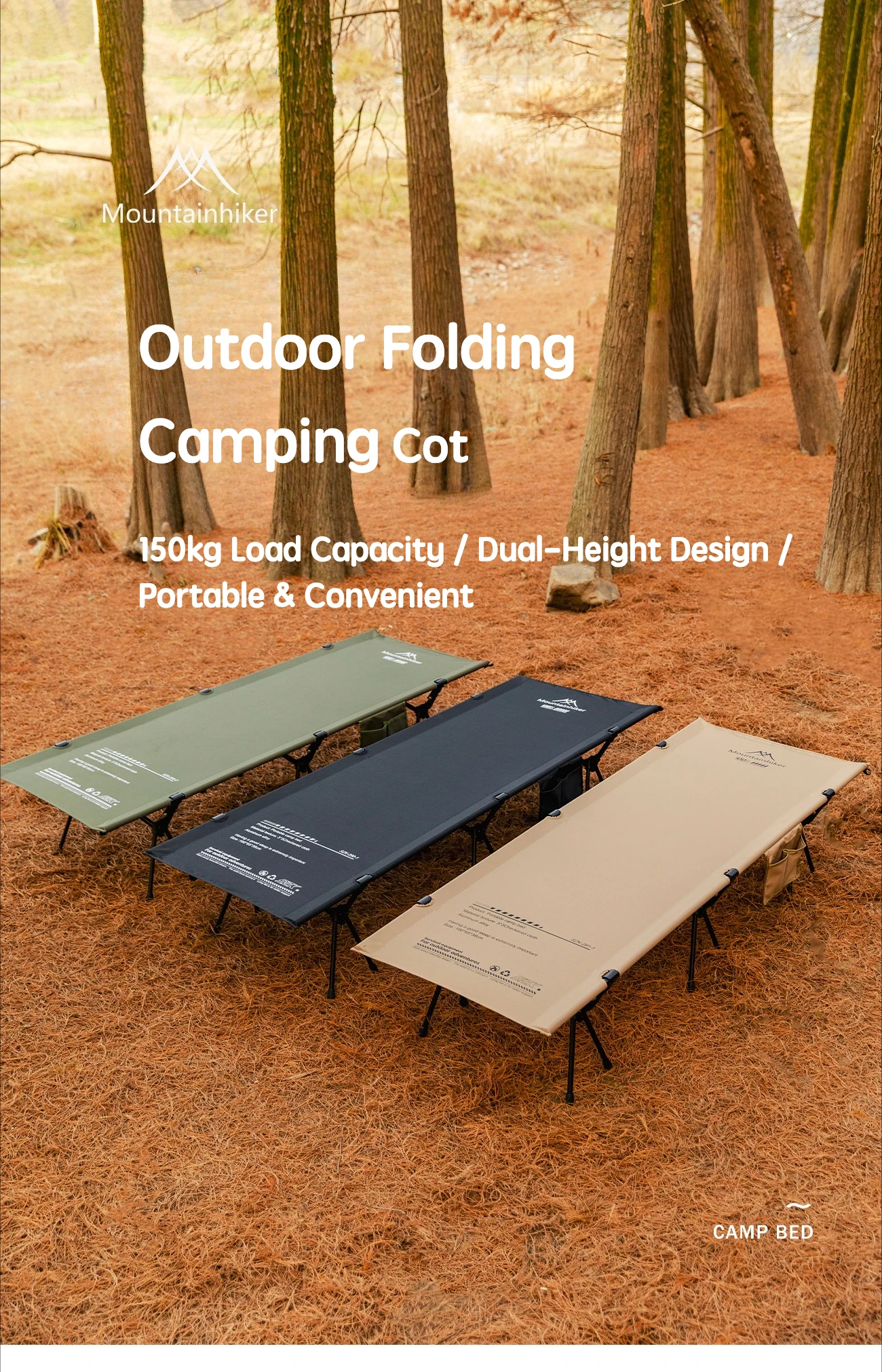 MOUNTAINHIKER Feldbett Camping Tragbares Reise-Outdoor-Einzelbett Wander-Schlafbett Klappbett 7075 Aluminiumlegierung – Detail 1