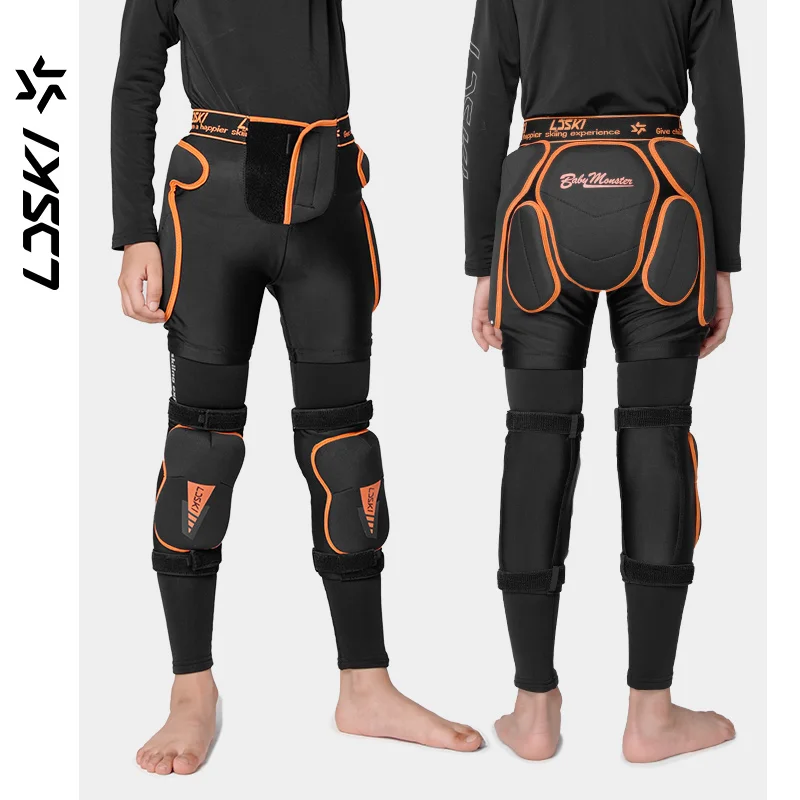 

LDSKI Ski Snowboard Gear Kids Protective Knee and Hip Pads Shorts EVA Material Drop-resistance Breathable Outdoor Sports