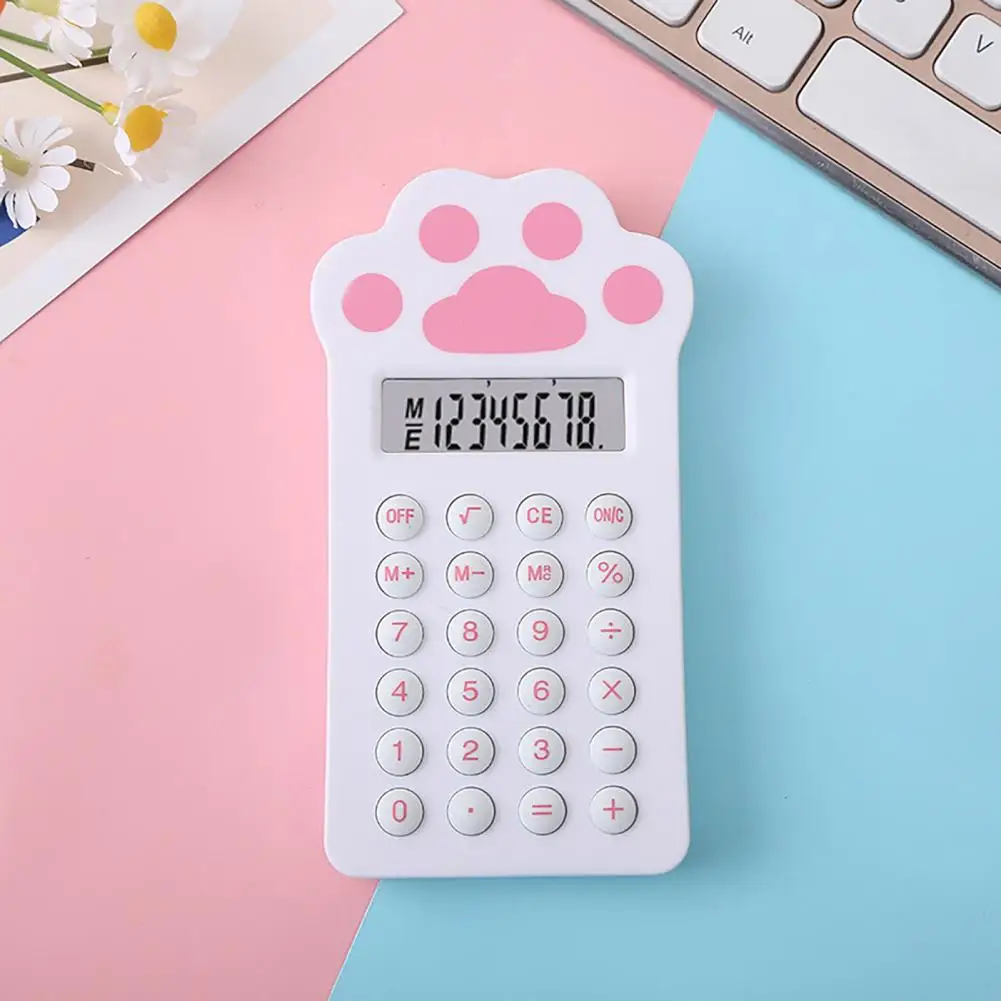 Strawberry Design Calculator Calculator Mini Compact Compact Cartoon Carrot Strawberry Cat Paw Shape Mini Calculator for School