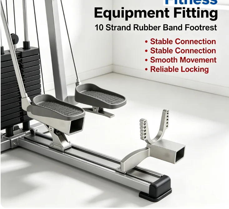 10‑Strand Rubber Band Footrest Stainless Steel Sliding Bow Head Square Tube Fitness Accessory