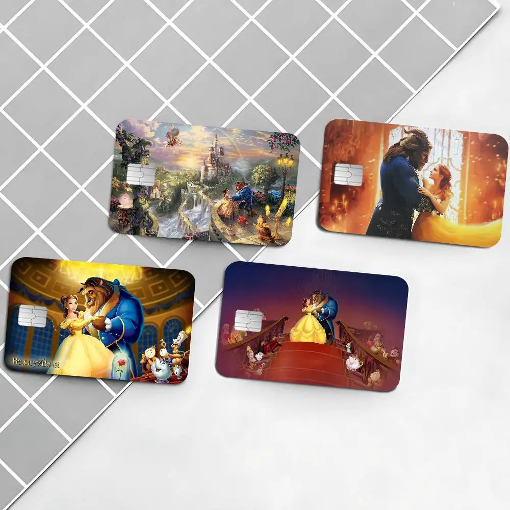 Cartoon Beauty And The Beast Game Film Cover Sticker Case for Small Chip Credit Debit Card Front Side