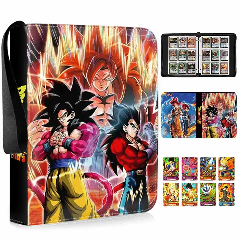 Dragon Ball Large 9/4 Palace Grid 900/400 Card Slot PU Storage Book Map Binder Large Capacity Zipper Card Book Son Goku VegetaIV