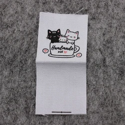 24PC white press folding cute cat cartoon hand cloth label DIY sewing garmen
