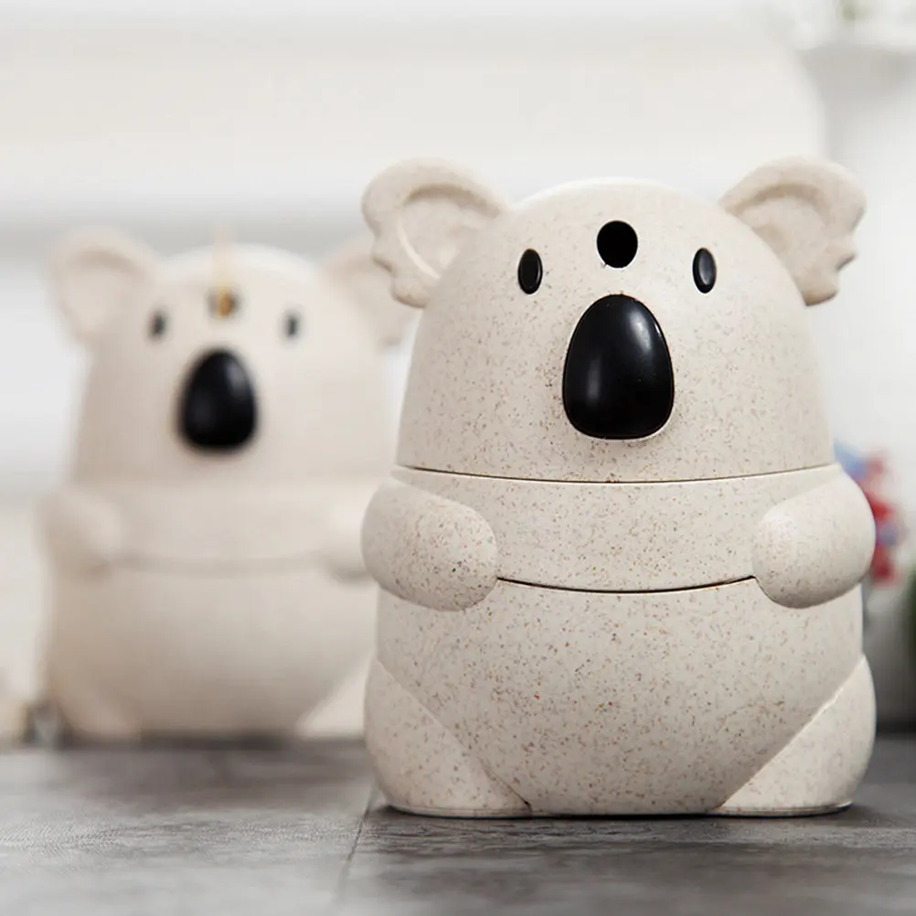 Koala Design Toothpick Dispenser Box Button for Easy Access Heavy Duty Plastic Toothpick Holder for Home Office Decor