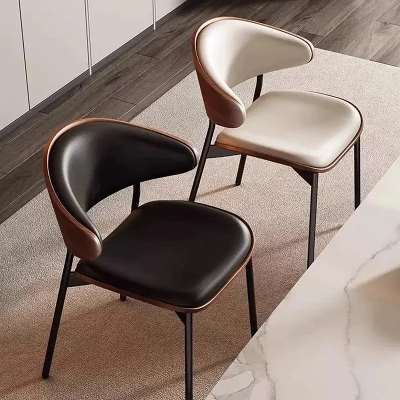 Luxurious Modern Nordic Leather Dining Chairs for Modern Dining Tables for Living Rooms Home Office and Kitchen Italian Chair