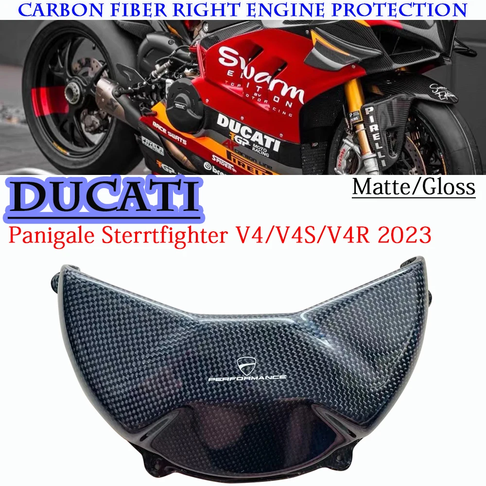 

For DUCATI PANIGALE V4 V4S V4R 2018-2022 Streetfighter V4/S Motorcycle Accessories Right Engine cover Protection Carbon Fiber