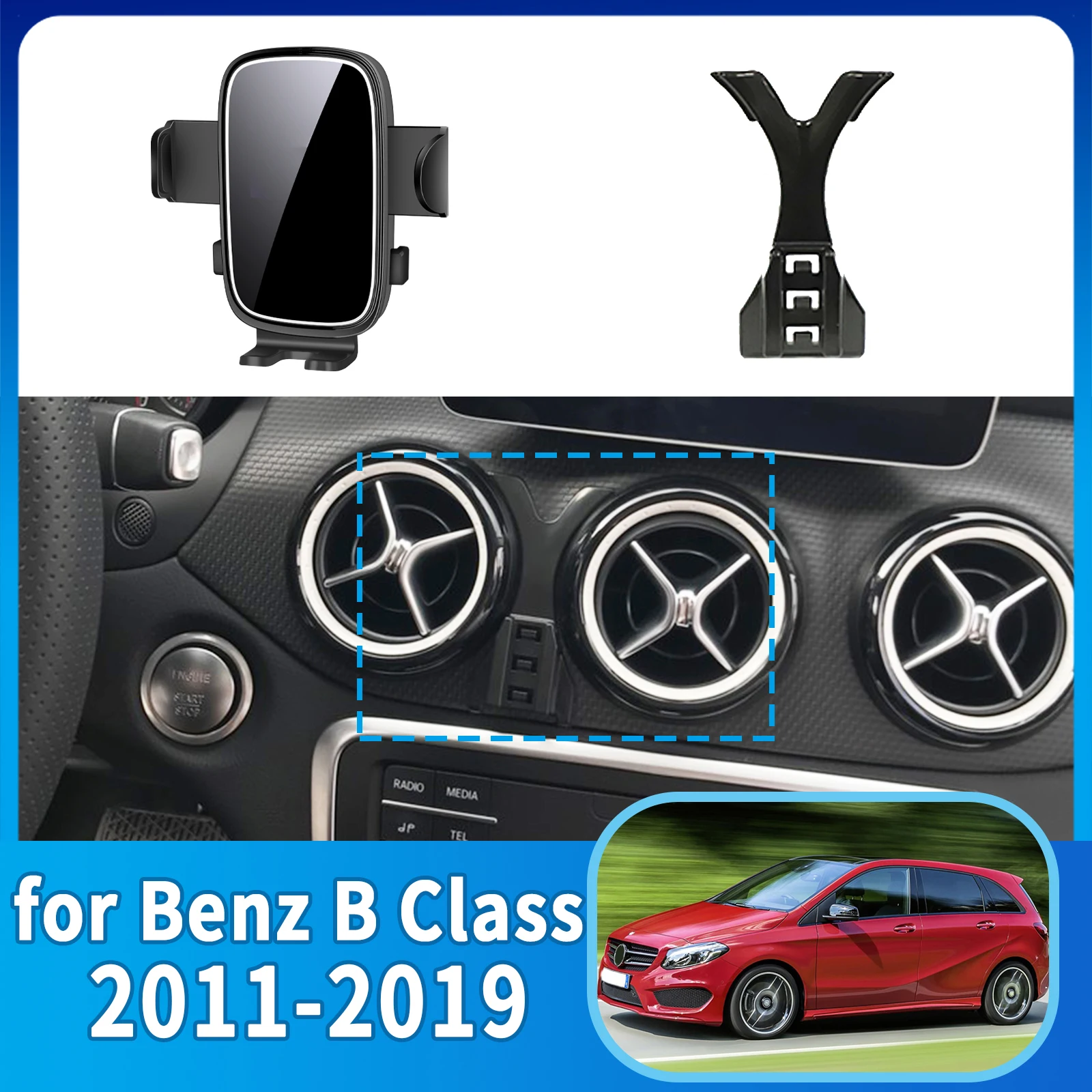 

for Mercedes Benz B Class W246 GLA CLA 2011-2019 Phone Holder, Dashboard Screen Mount Bracket Easy Installation​​ accessoires