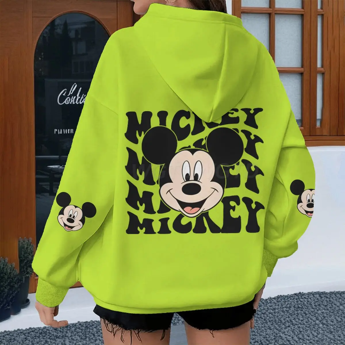 เสื้อฮู้ดขนแกะลายมิกกี้เมาส์สำหรับผู้หญิง แฟชั่นตัวละครอนิเมะ Y2K ซูดาเดราส ฤดูใบไม้ผลิ ฤดูใบไม้ร่วง ดีไซน์มิกกี้เมาส์ เสื้อฮู้ดผู้หญิง