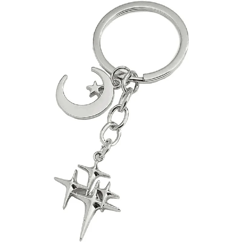 Y2K Schlüsselanhänger Stern Mond Metall Schlüsselanhänger für Frauen Männer Freundschaft Geschenk Handtasche Dekoration handgemachten Schmuck