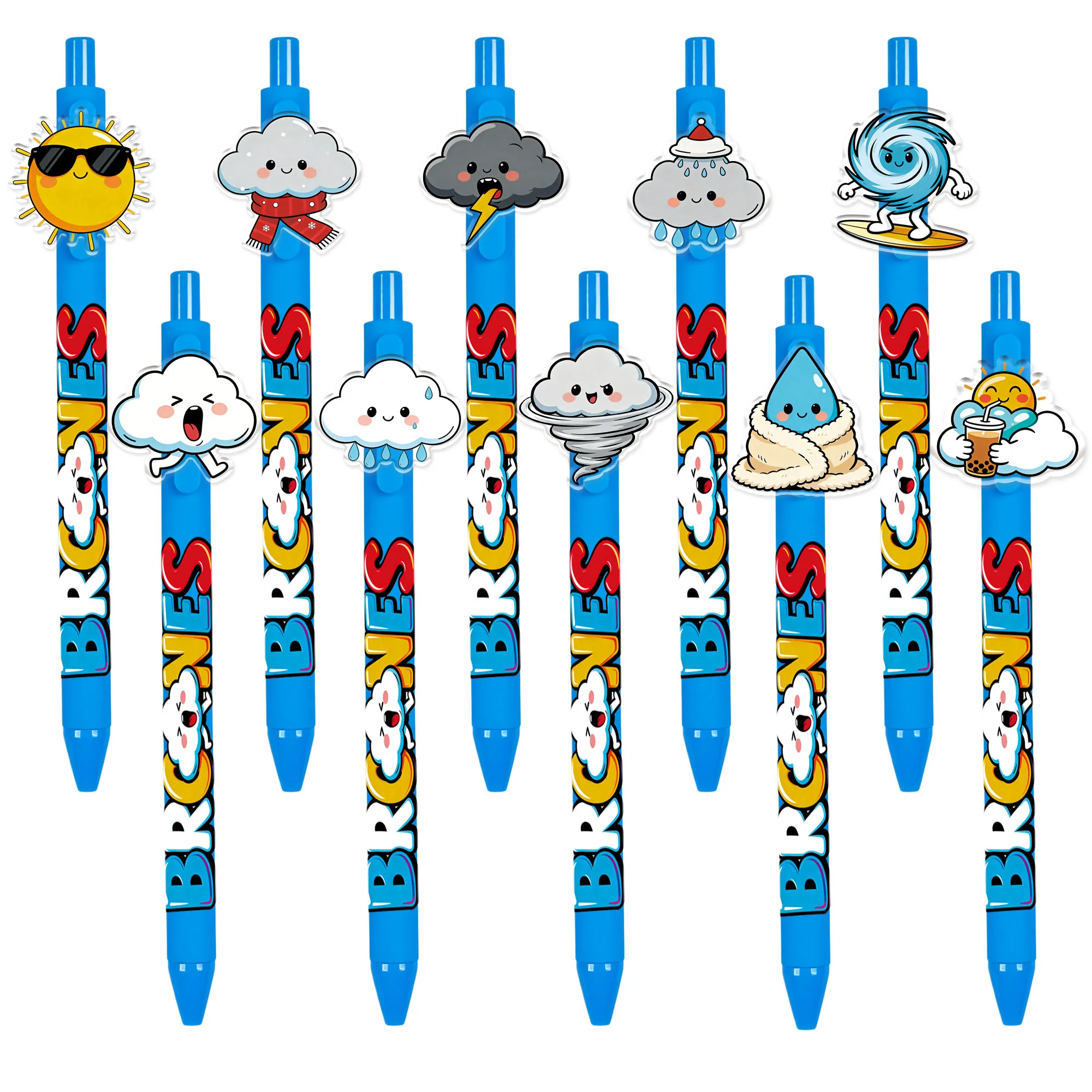 

10 pieces / 18 pieces cute weather element ballpoint pens - cloud and sun shaped gift pens