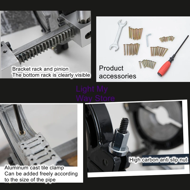 

Manual rack heat fusion PE/PPR siphon socket for same level drainage Butt welder electric fusion welder socket holder