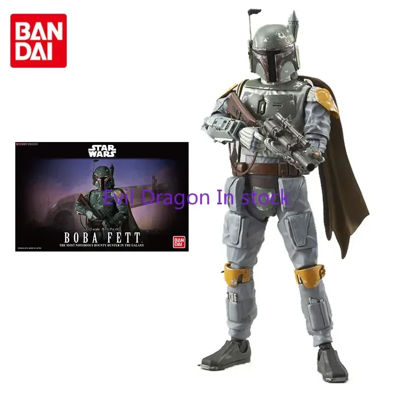 

Bandai Star Wars Figure 1/12 Boba Fett Anime Figure Genuine Assembled Model Decoration Action Toy Figure Toys for Children