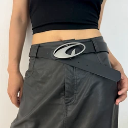 Unisex Jeans Belt Goth Y2k Designer Belts For Women High Quality Luxury Brand Black Punk Accessory 3.2cm Waistband Men