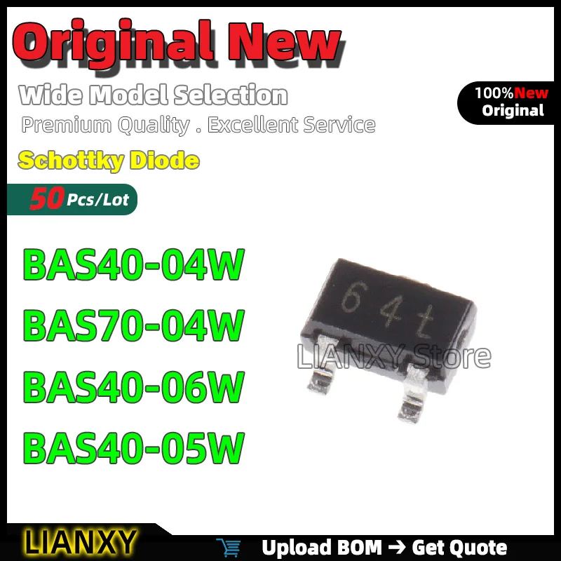 50Pcs SOT-323-3 BAS…
