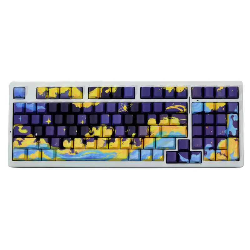 Illusoire Maangod Keycap Kant Gegraveerd Doorschijnend Pbt Fabriekshoogte 130key Twee Kleuren Spuitgieten Mechanische Toetsenbordkap