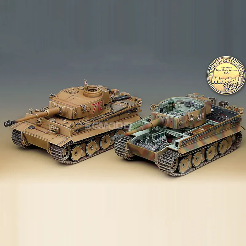 Academy Assembled Tank Model Kit 13239 GERMAN TIGER-I Early Production Version Full internal structure 1/35