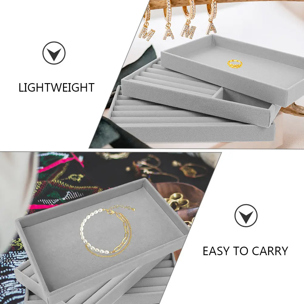 

Набор из 3 шт. штабелируемых органайзеров для украшений: подставка для колец, серег, ожерелий и браслетов для хранения в ящиках, комодах и на рабочем столе