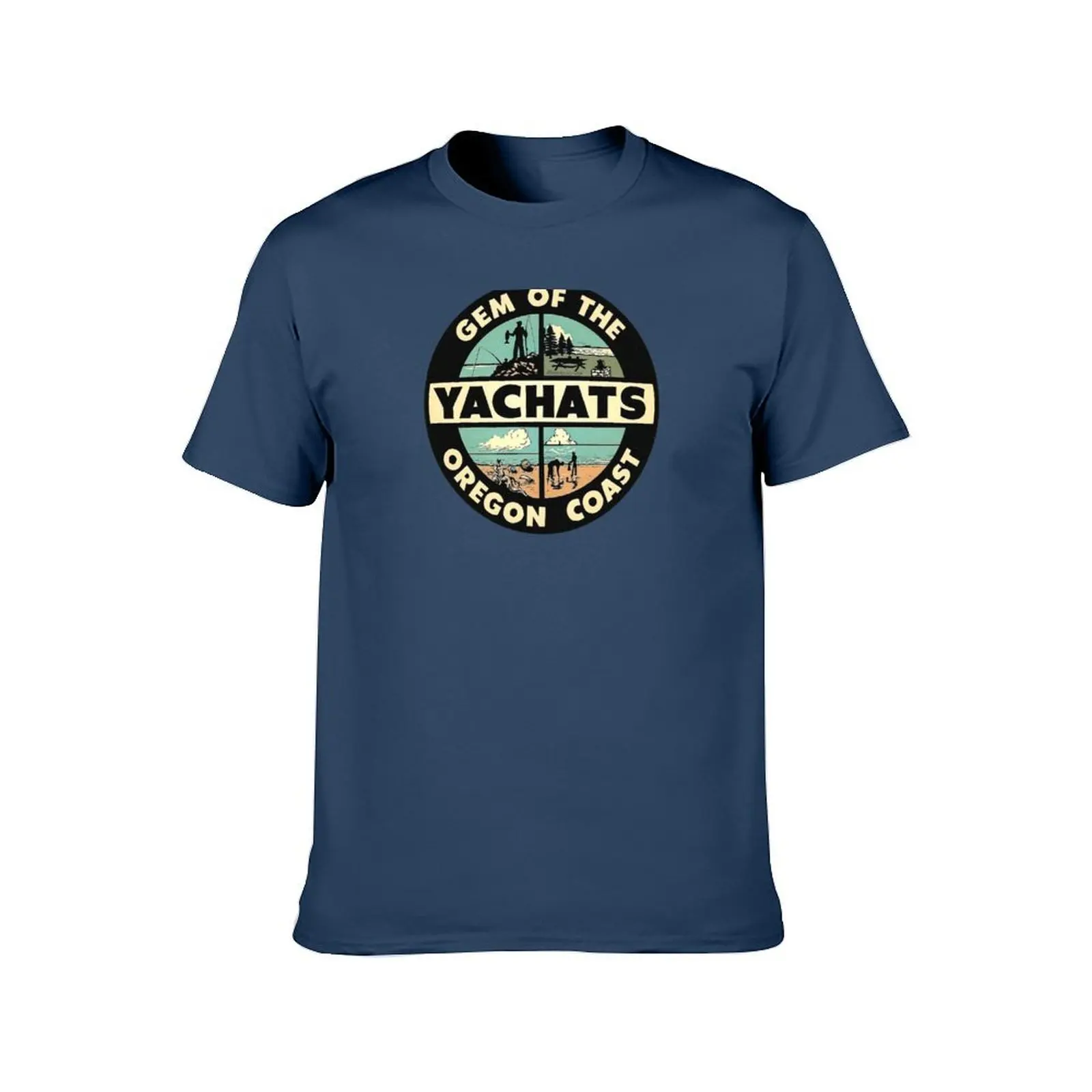 Yachats Oregon Vintage Travel Decal T-Shirt black cotton t-shirt plain for man package cotton t shirt man T-Shirt