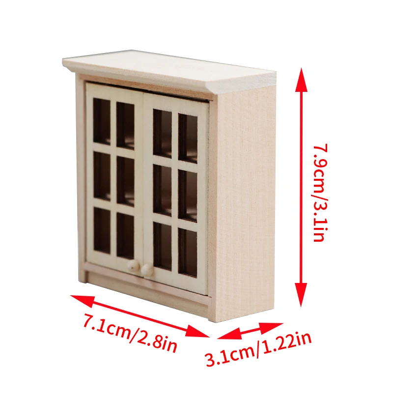 Mini armario de pared de madera para casa de muñecas, organizador de almacenamiento colgante, armario, muebles, modelo de juguete, accesorios de decoración, 1:12, 1 unidad