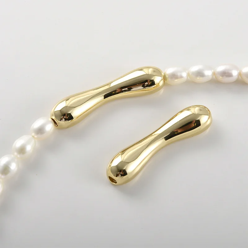 

2/6PCS 14K Gold Plated Waist Spacer Beads Necklace/Bracelets connector,Separators For Beads,DIY Jewelry Making Supplies