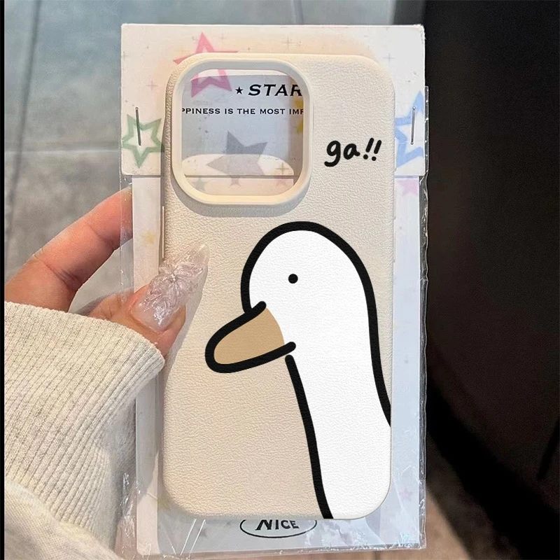 Per iPhone 17 Pro Custodie Carino Semplice Anatra Cassa Del Telefono Per iPhone 16 Pro Max 13 11 12 14 15 7 8 Plus XS XR X 16E 17 Air Soft Cover
