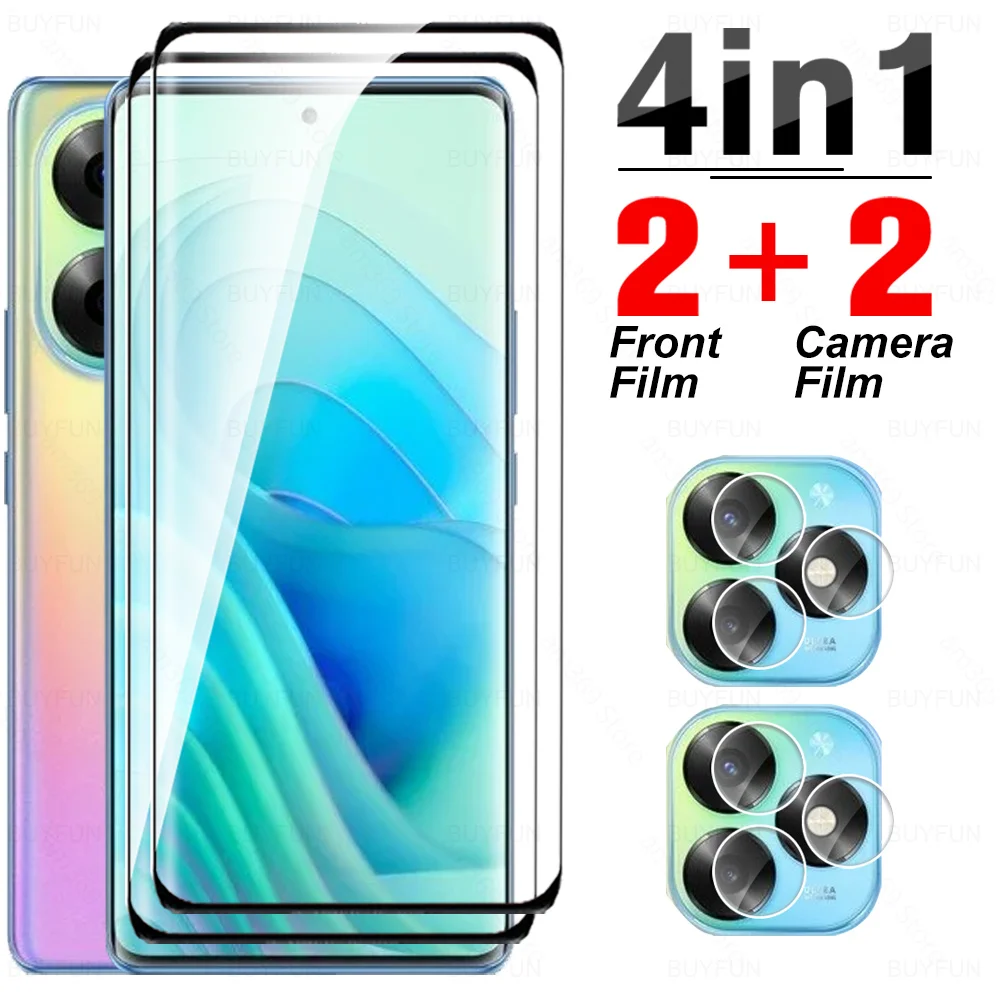 4in1 Curved Protective Glass For itel S23+ 4G Camera Screen Protector itelS23 Plus S23Plus ItelS23Plus 6.78inch Tempered Glass