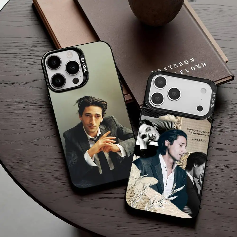 

COOL A-Adrien B-Brody Actor Phone Case For iPhone17,16,15,14,13,12,11 Plus,Pro Max Black Candy silver phone case