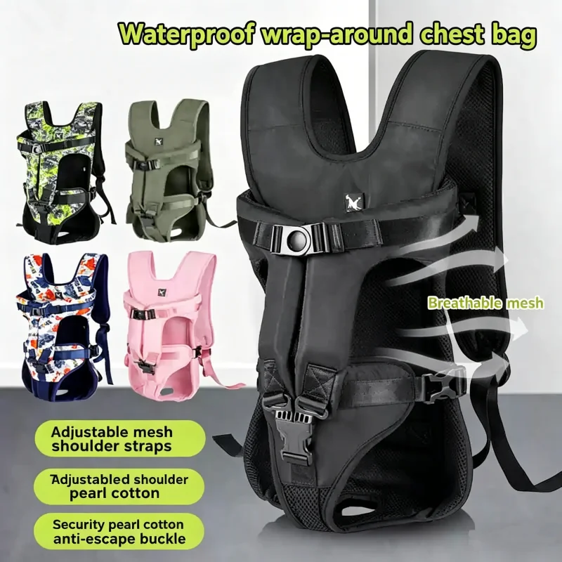 

Dogs Carrier Backpack Thickened Sponge Pet Front Dog Carrier Backpacks Outdoor Portable Adjustable Encircling Dog Backpack