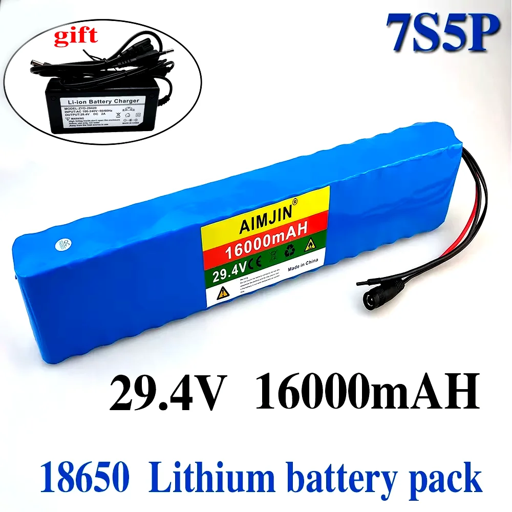 7S5P 18650 29 4V 16000mAh Lithium ion Battery Pack with BMS for Electric Scooters