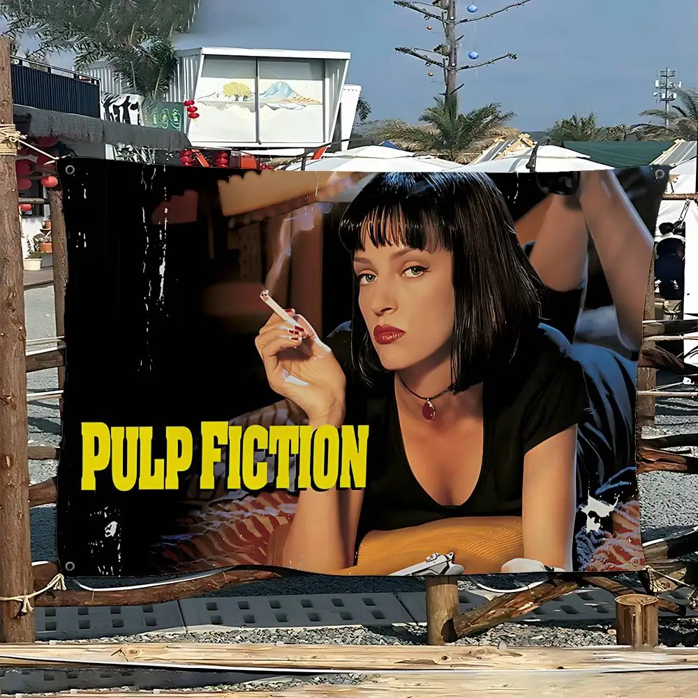 Movie P-Pulp F-Fiction Retro Flags Multiple Choice Living Studio Booth Interior Decoration Banner