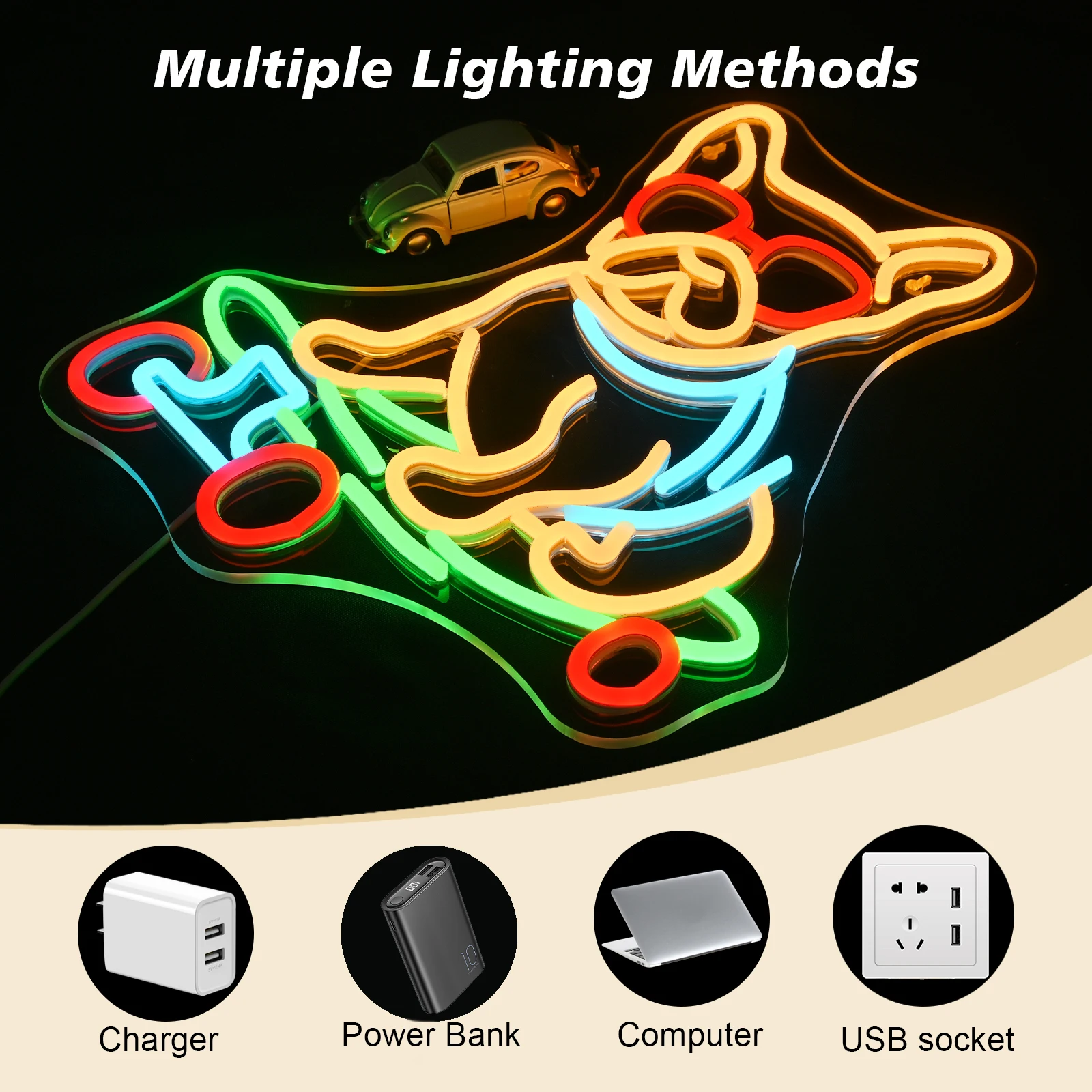 LED Light Up Neon Sign para Decoração de Quarto Infantil, Skate Dog, Pet Shop, Paraíso Infantil, Decoração USB