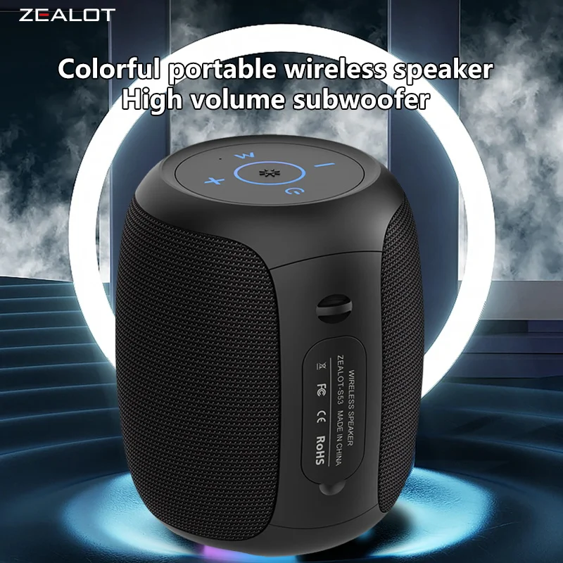 ZEALOT S53 10W Wireless Speakers, Wireless Speaker, 3600mAh Battery, 24 Hours Playtime Loud Stereo, Booming Bass.