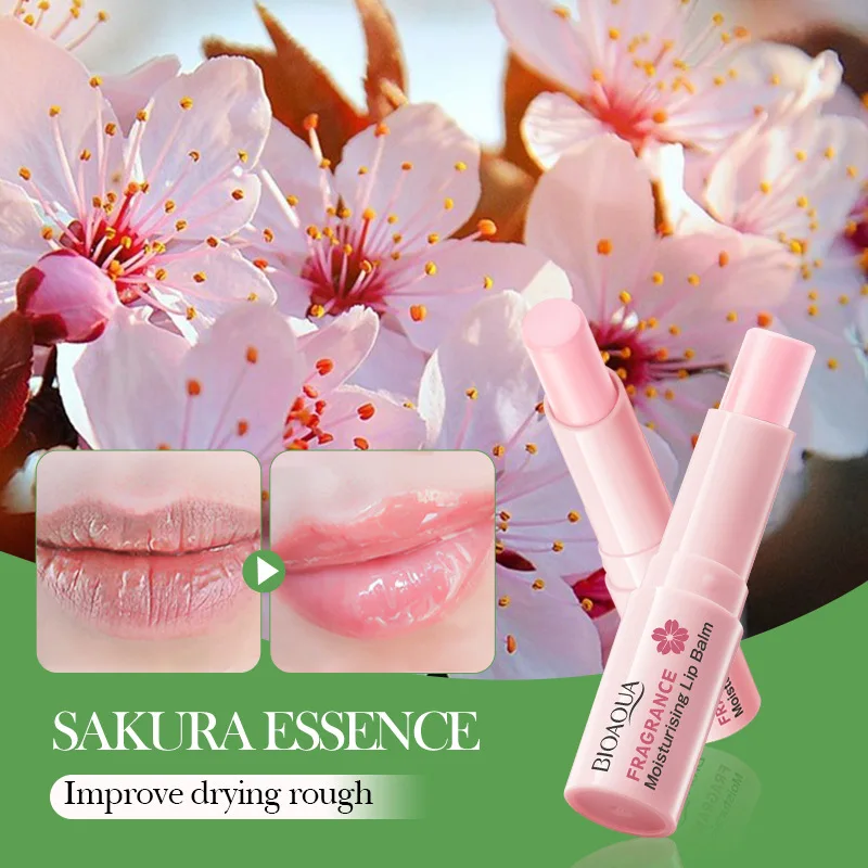 Cherry Blossom Fragrance Moisturizing Lip Balm Smooth Sakura Lipstick Autumn and Winter Anti-Dry and Cracked Lipstick
