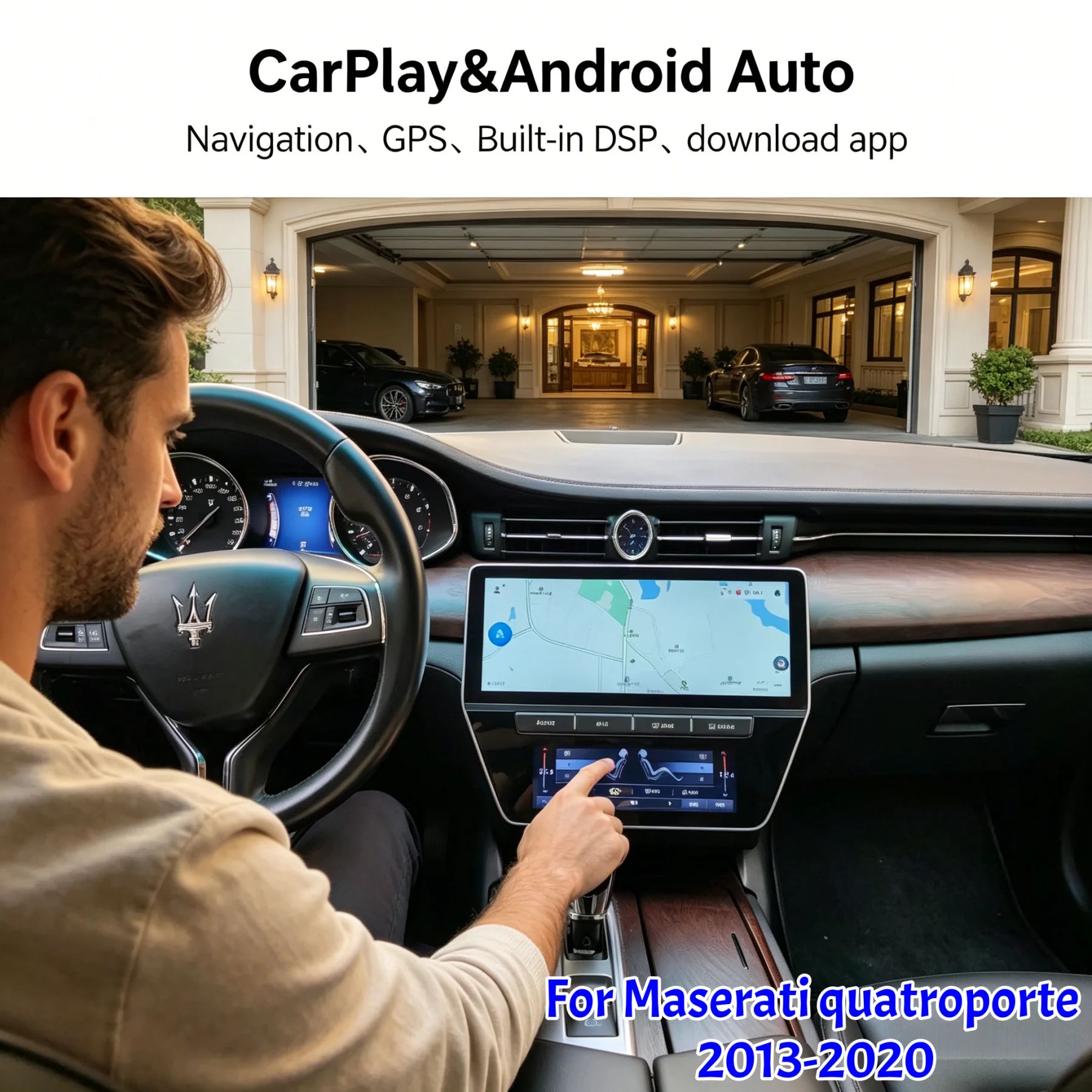 

22inch QLED Screen Android 13 For Maserati Quattroporte 2013-2020 LHD RHD Car Radio Multimedia Video touch screen Player Auto