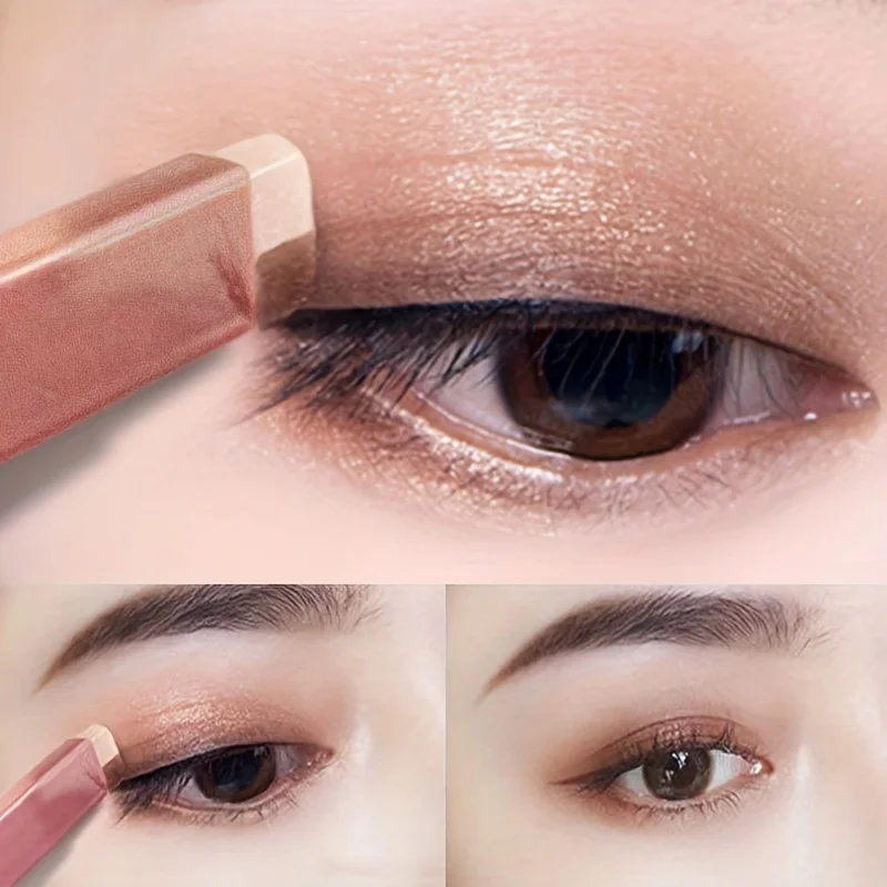 Resaltador nacarado 2 en 1, barra de sombra de ojos resistente al agua, brillo de larga duración, delineador de ojos, maquillaje de ojos, cosméticos