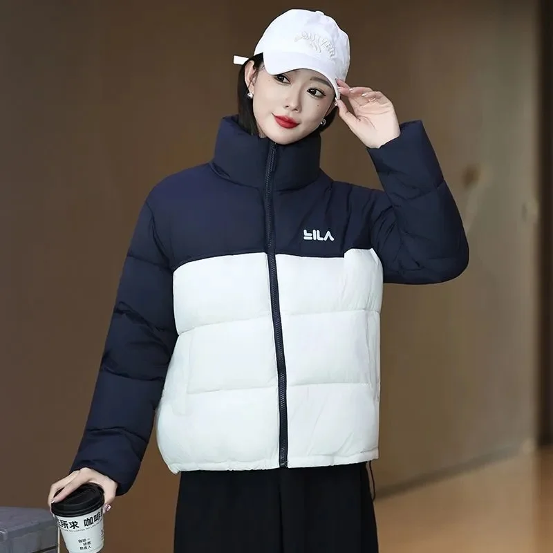 

Новая зимняя модная хлопковая куртка с контрастным пухом, женские парки, ветрозащитное пальто, повседневное короткое толстое теплое хлопковое стеганое пальто, женское