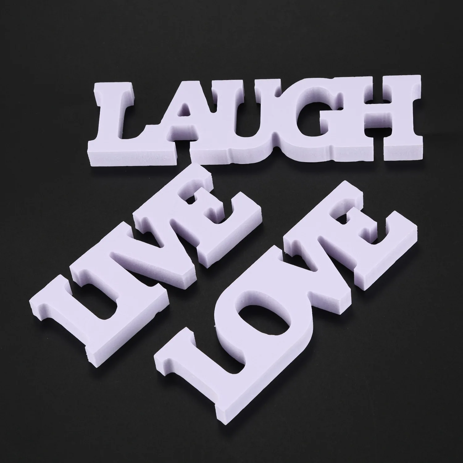 3pcs LIVE LOVE LAUGH Wooden Letters for Wedding Decoration (White)