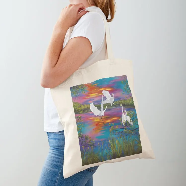 

Dancing with Egrets' Tote Bag Customizable tote bag shopper bags shopping bag great