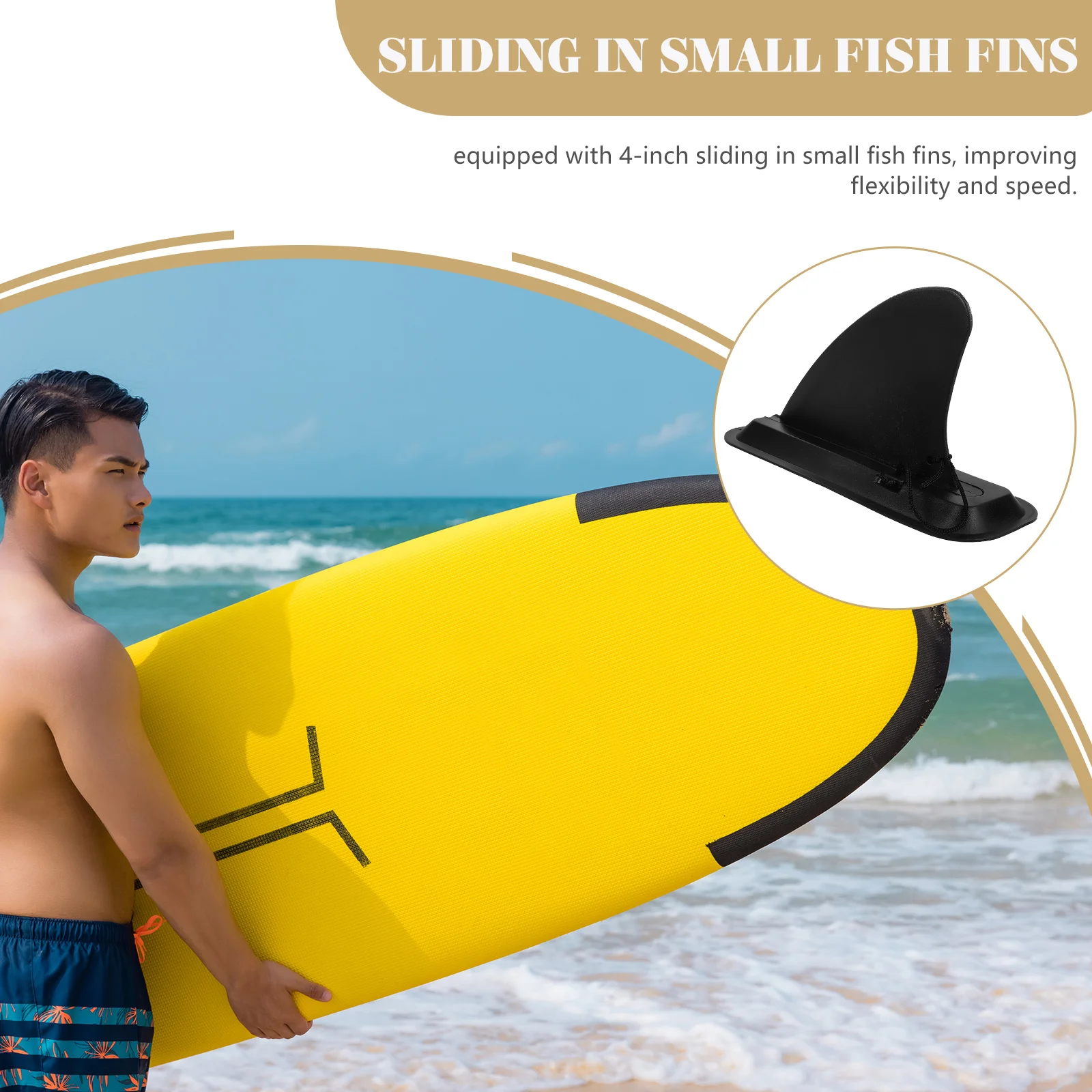 

1 Set Plastic Surfboard Water Stabilizer Slide-In Surfboard Fin Detachable Stabilizer For Sup Kayak Paddleboard Water Sports