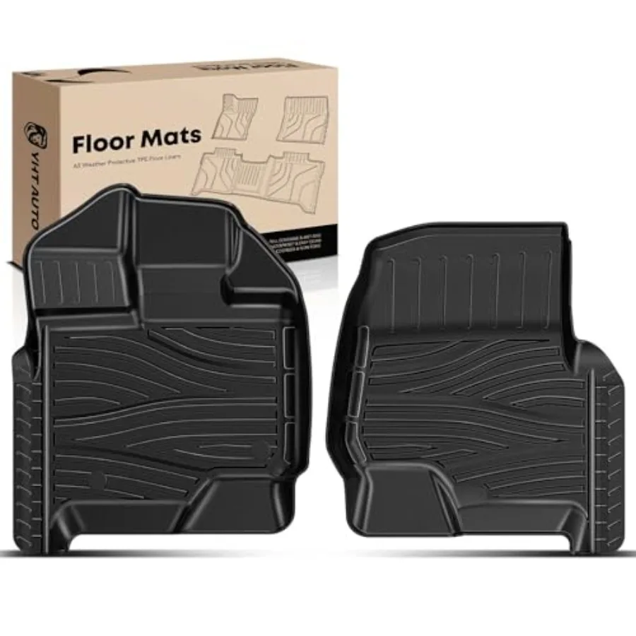 

Automotive Floor Mats Replacement for F150 SuperCab and SuperCrew, TPE Floor Liners All-Weather Protection Custom Fit, 1st Row,