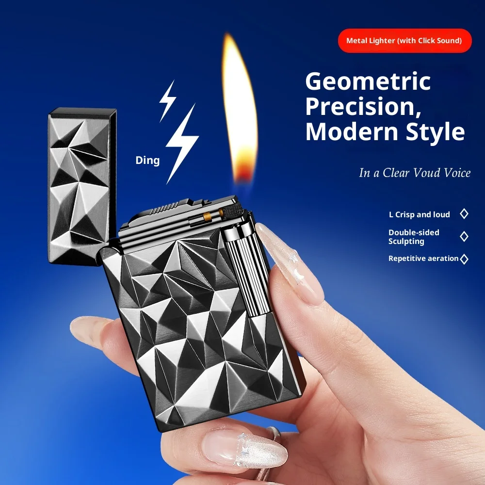 DK916 Geometric Side Slide Loud Sound High-End Inflatable Lighter Gift for Men