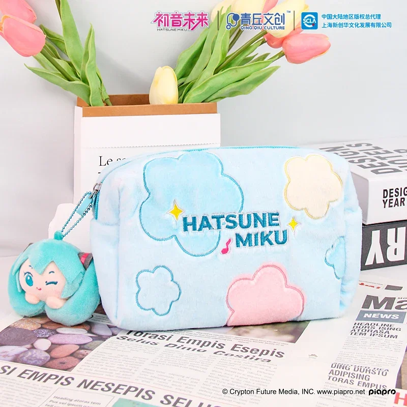 

Hatsune Miku Makeup bag Anime Spring Flower Language Plush Storage Cutemiku Cosmetic Bag Girl's Holiday Gifts