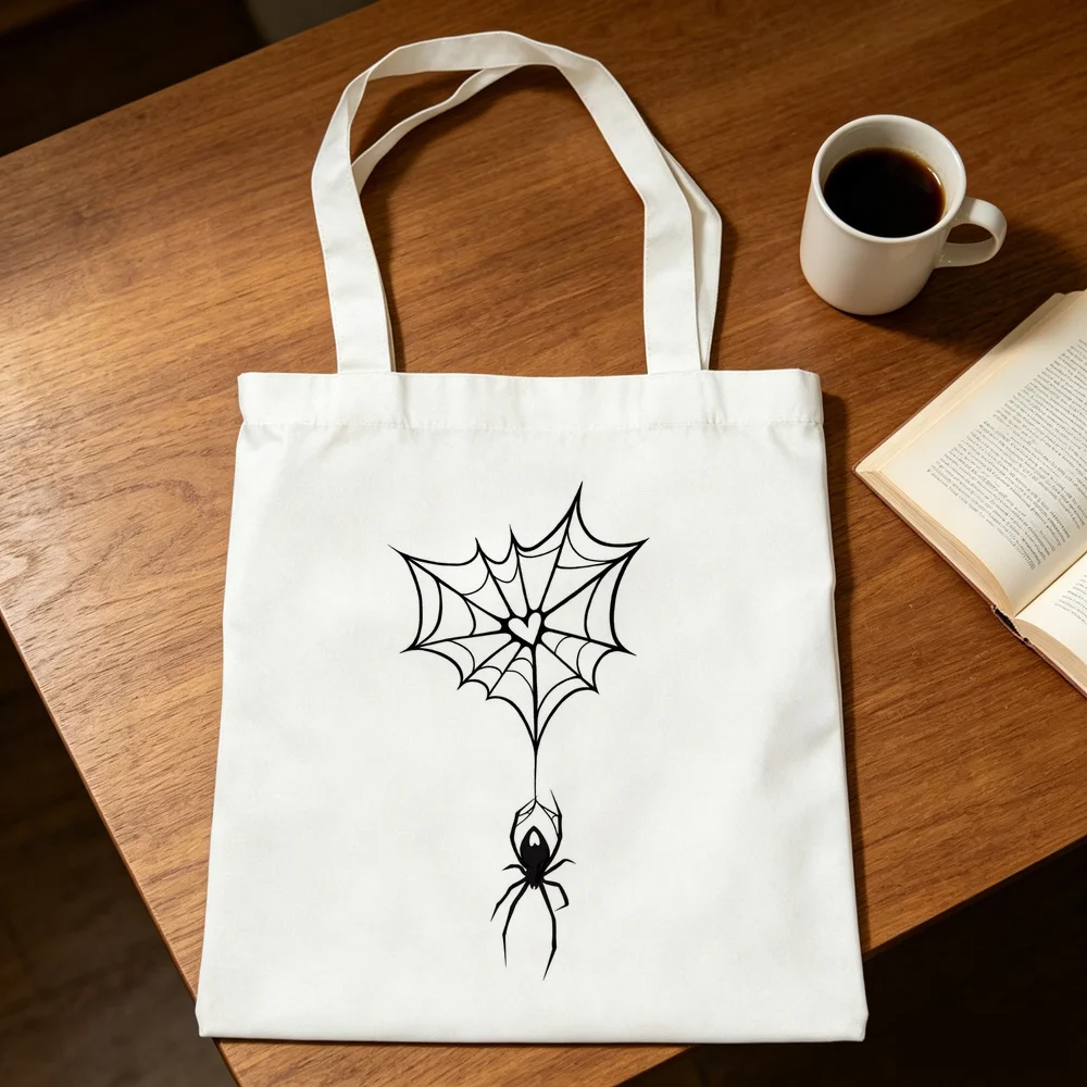 Bolso de mano con diseño de araña, bolso de compras, estilo Y2K, personalizable, para mujer.