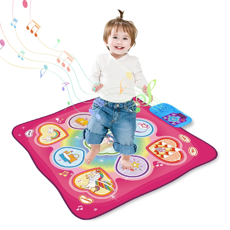 90x90cm Large Elecrtic Dancing Blanket with Lights Baby Play Mat Keyboard with 3 Game Modes Sport Toy Educational Toys for Kids