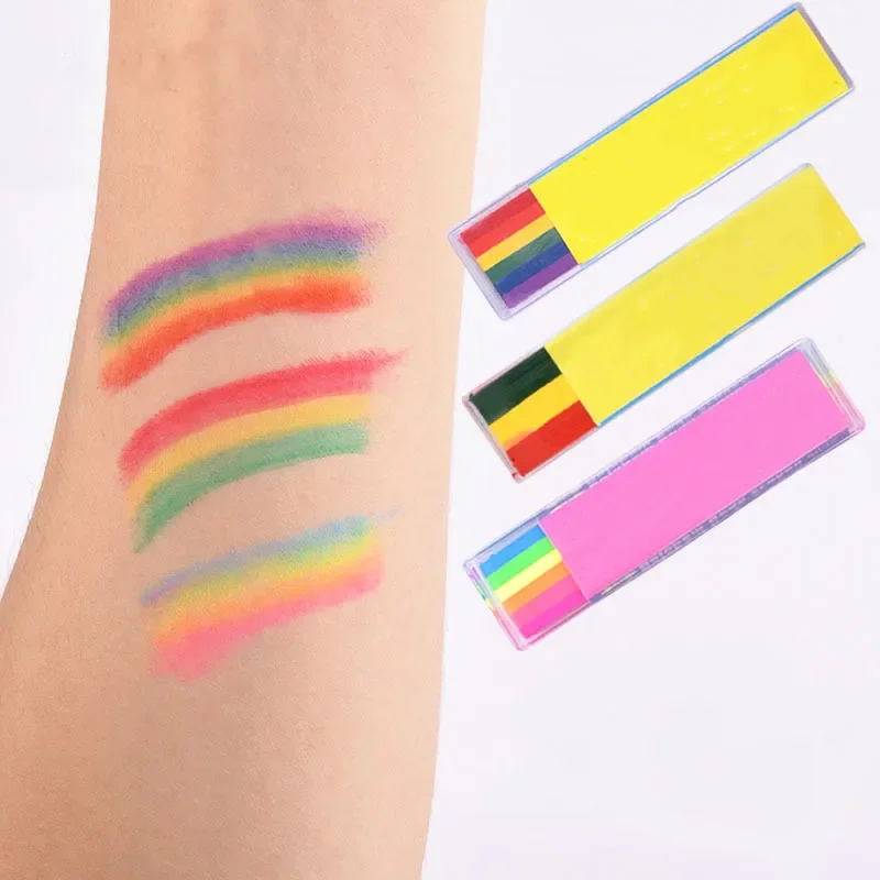 1Pc Hot Washable UV Art Body Painting Makeup Paint Rainbow Art Tattoo Paint for The Face Paint Colored Child Kid Pen Party Gift