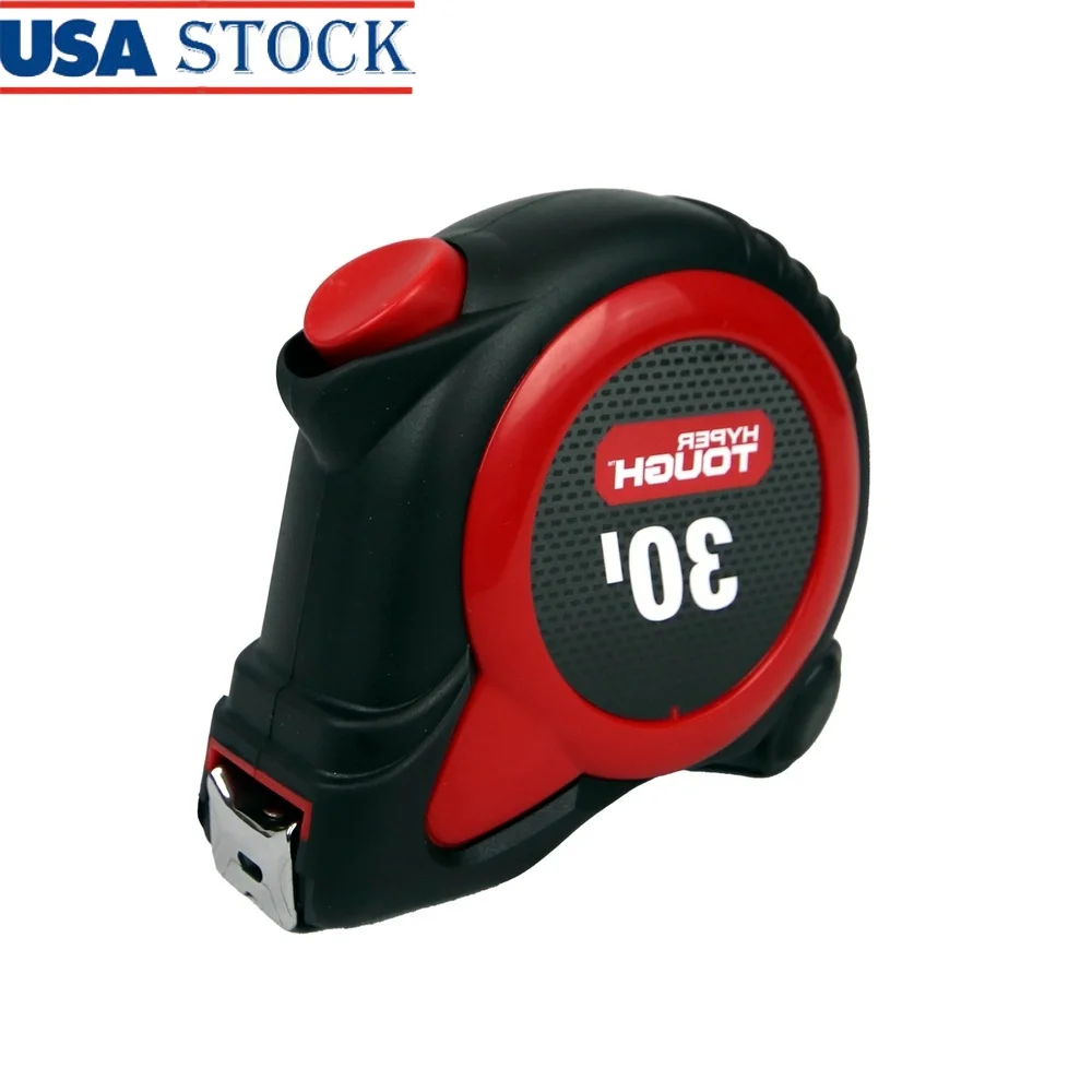 

30ft Self Lock Steel Tape Measure Impact Resistant Durable Measuring Tool Auto Lock Easy Read Fractional Graduations Heavy Duty